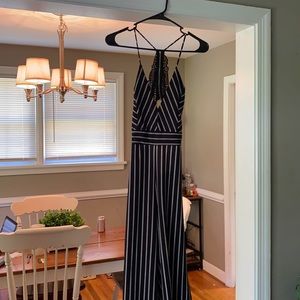 Black and white striped jumpsuit from Love Culture